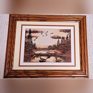 Vintage 1989 Canadian Geese Thelma Winter Original Framed Painting Signed Number